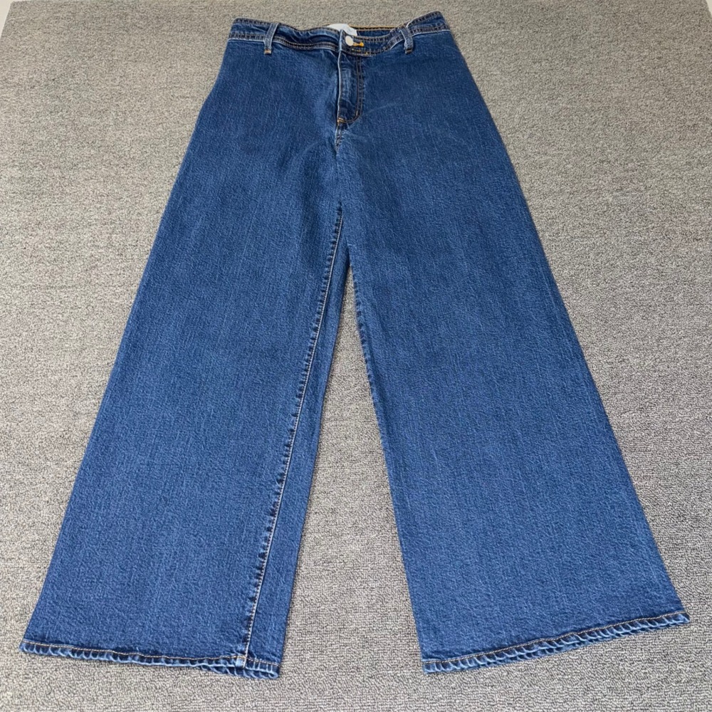 Universal Thread Sailor Wide Leg Jeans Dark Wash High Rise Denim 8R Casual Wear